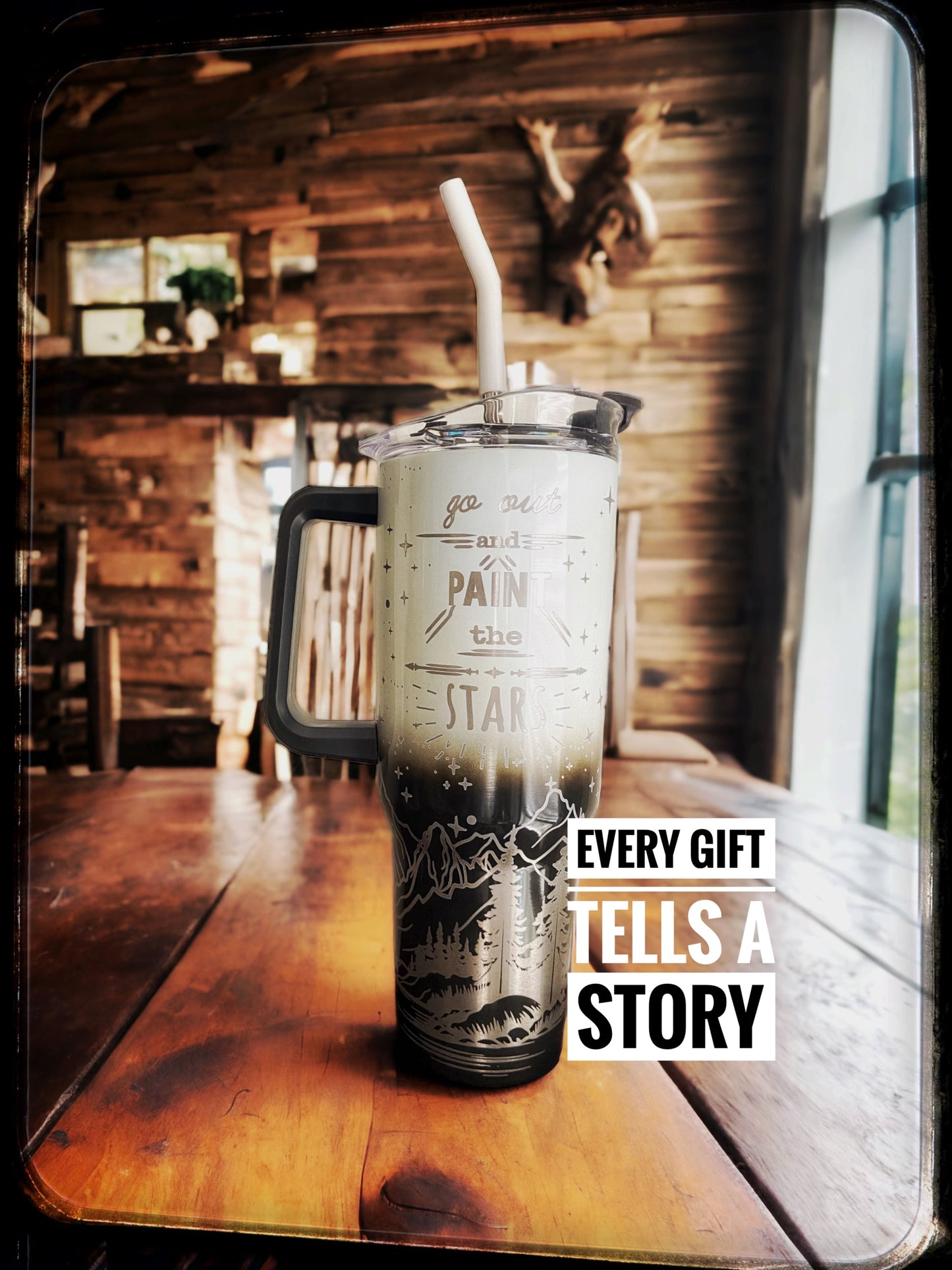 Go Out And Paint The Stars! 40oz Ombre Travel Tumbler