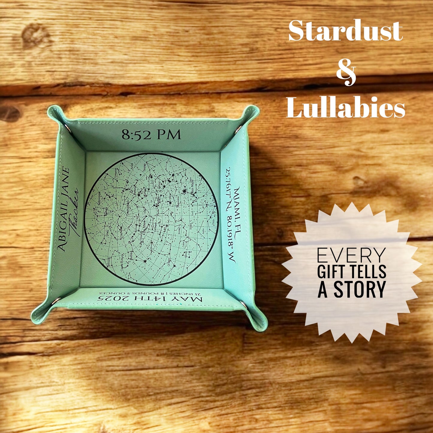 Personalized New Baby Stats Celestial Star Map Snap Tray gift, Newborn keepsake, Custom nursery decor, Engraved snap tray