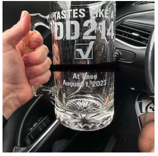 Army Military Retirement Gift, Military Veteran Gift, DD214 Gift, Personalized Army Veteran Glass 25oz Mug,