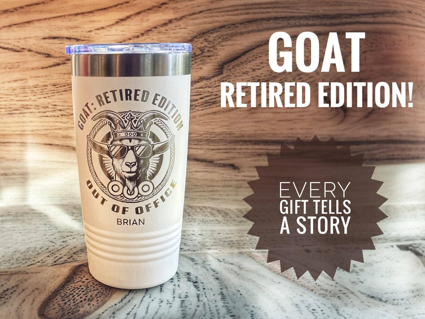 Retirement Gifts, Retirement Gift for Men Women, Retirement Tumbler, Retirement Gifts Personalized, Funny Goat Retirement Gift