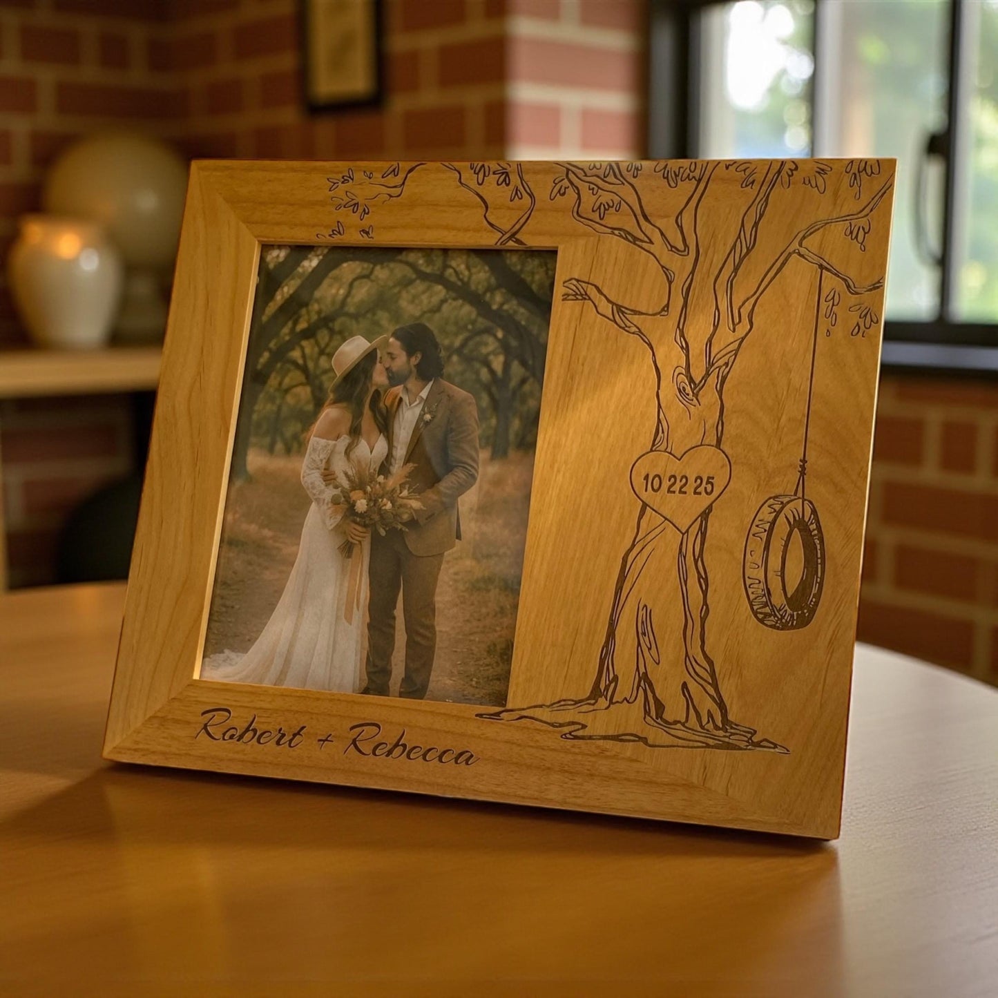 Personalized Wedding Gift, Wedding Picture Frame Wood, Custom Wedding Gift, Wedding gifts for couple, Engraved Photo Frame