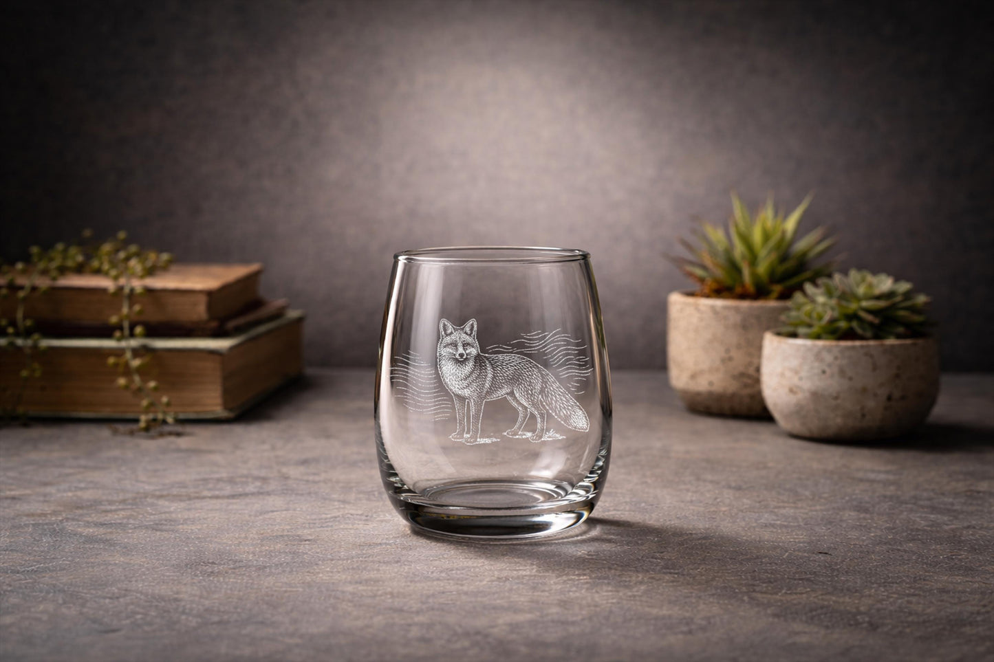 Fox Glass | Woodland Fox Engraved Glass - Personalized Forest Themed Gift - Drinkware Glasses for Nature & Outdoor Enthusiasts