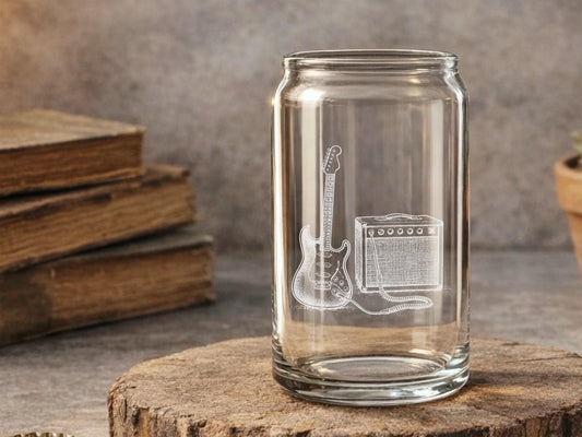 Guitar Musician Glasses | Engraved Whiskey, Wine & Beer Glassware for Music Lovers - Perfect Gift for Guitarists