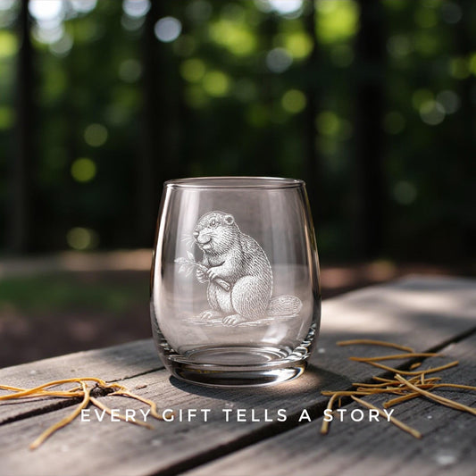 Woodland Beaver Glass Barware