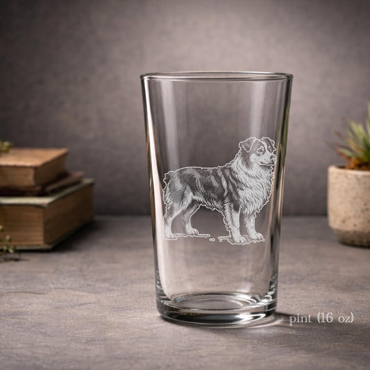 Australian Shepherd Dog Glass