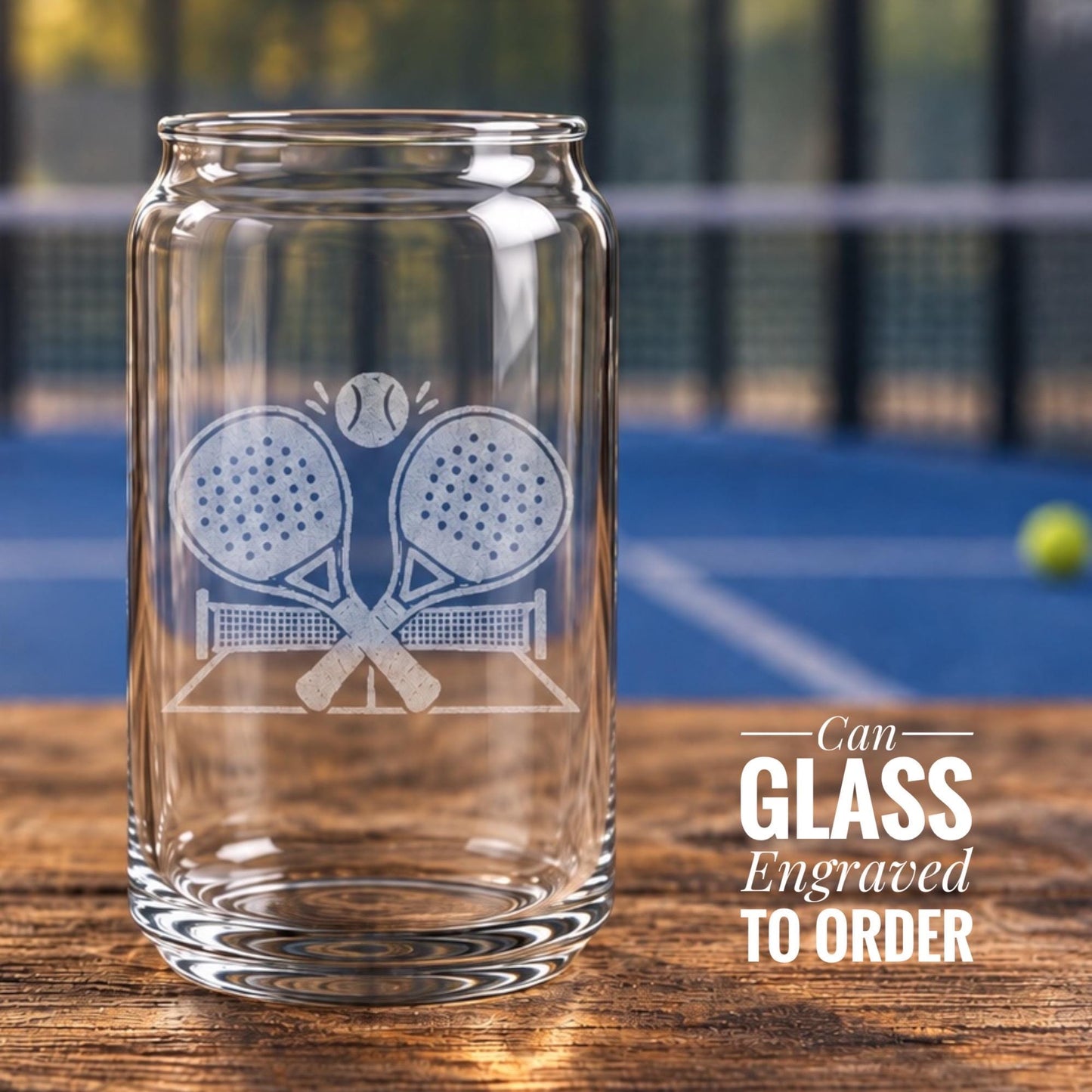 Padel Glasses | Custom Racket Sport Gift, Engraved Whiskey Wine Beer Tea Drinkware for Coaches, Prizes and Padel Lovers