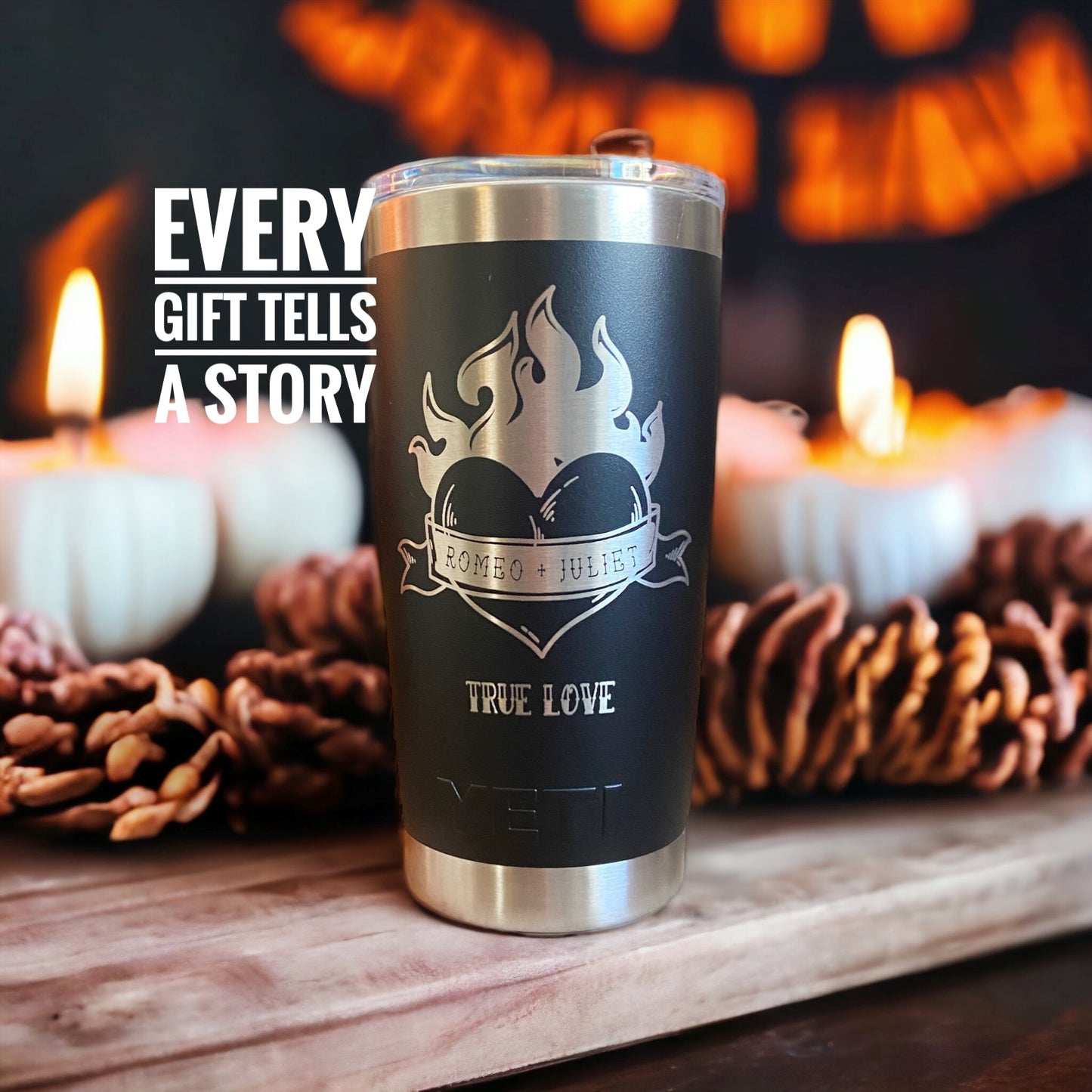 Personalized Valentine Love Tumbler, Anniversary Day Gift for Him Her, Personalized Yeti or Polar Tumbler, Boho Valentine