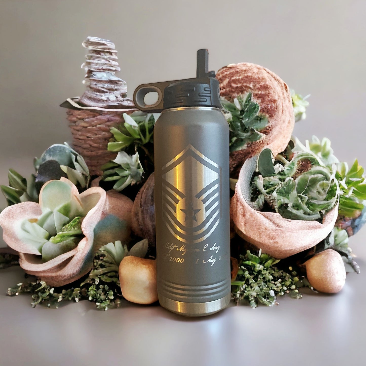 Military Retirement Gift, Airforce Retirement Gift, Army Retirement, Navy Veteran Gift, Personalized DD214 Water Bottle