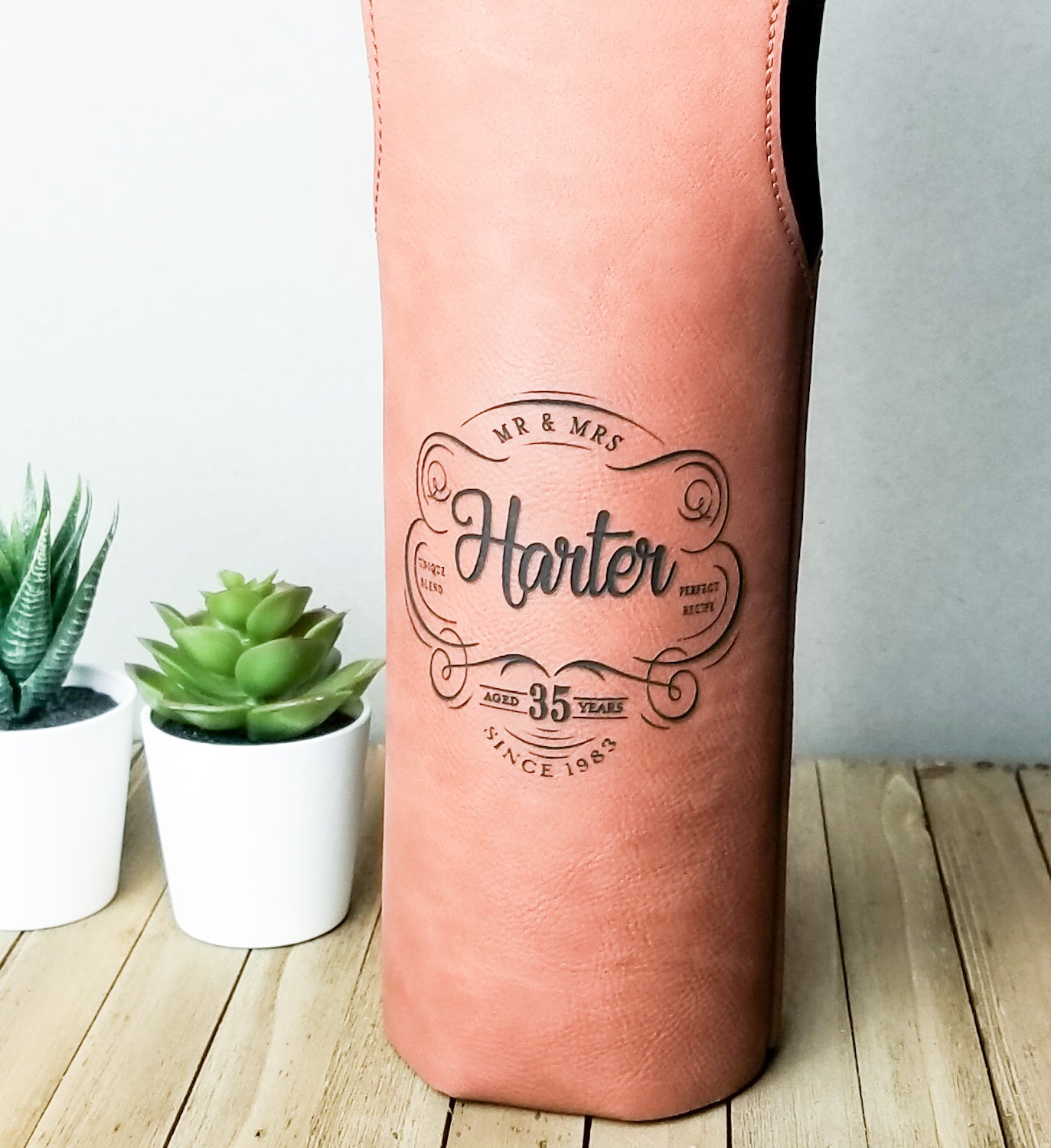 Vegan Leather Wine Tote