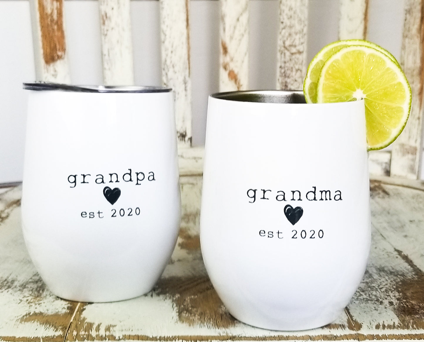 Pregnancy Announcement for Grandparents, Wine Tumbler Set!