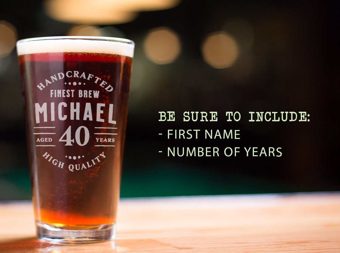 40th Birthday, 40 Years Old, 40th Birthday Pint Glass, Birthday Gift for Him, 1983 Birthday Gift, Personalized Birthday Gift