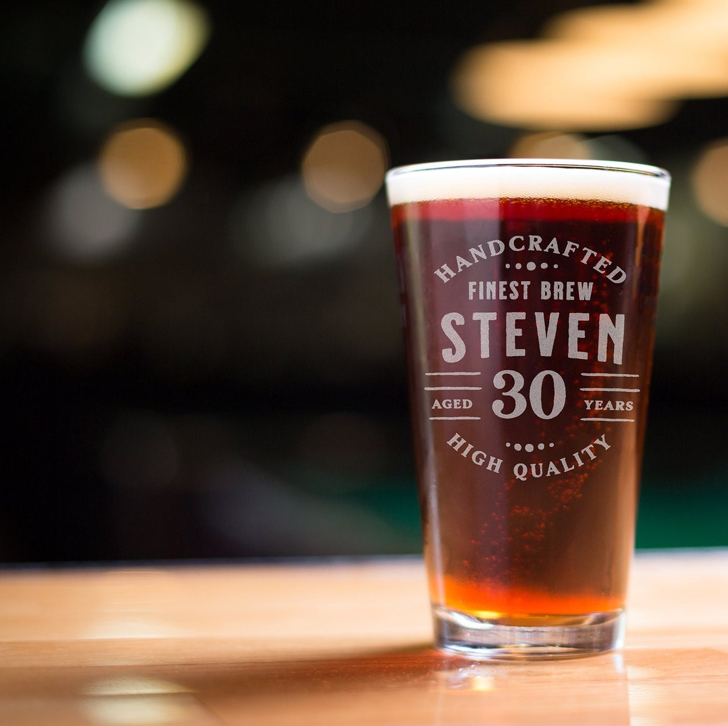 30th Birthday Gift, 30 Years Old, 30th Birthday Pint Glass, Birthday Gift for Him, Custom Birthday Gift, Personalized Birthday Gift