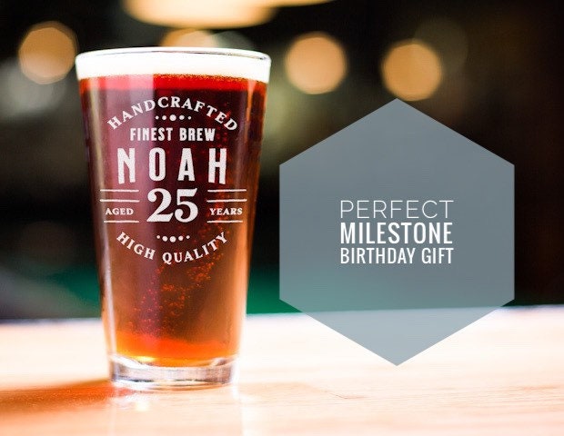 25th Birthday, 25 Years Old, 25th Birthday Pint Glass, Birthday Gift for Him, 1998 Birthday Gift, Personalized Birthday Gift
