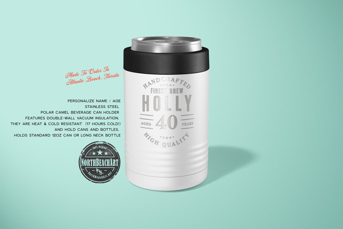 50th Birthday, 50 Years Old, 50th Birthday Stainless Can Holder , Birthday Gift for Him, 1971 Birthday Gift, Personalized Birthday