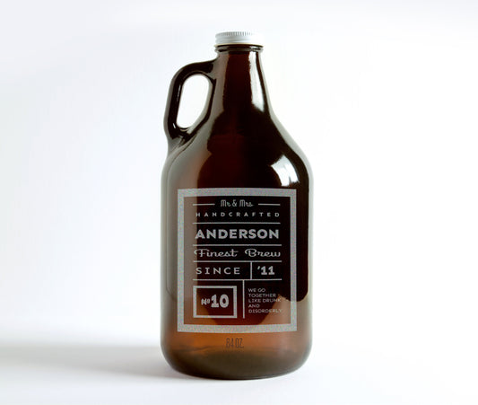 Couples Anniversary Gift, Mr Mrs Growler, Anniversary Growler,