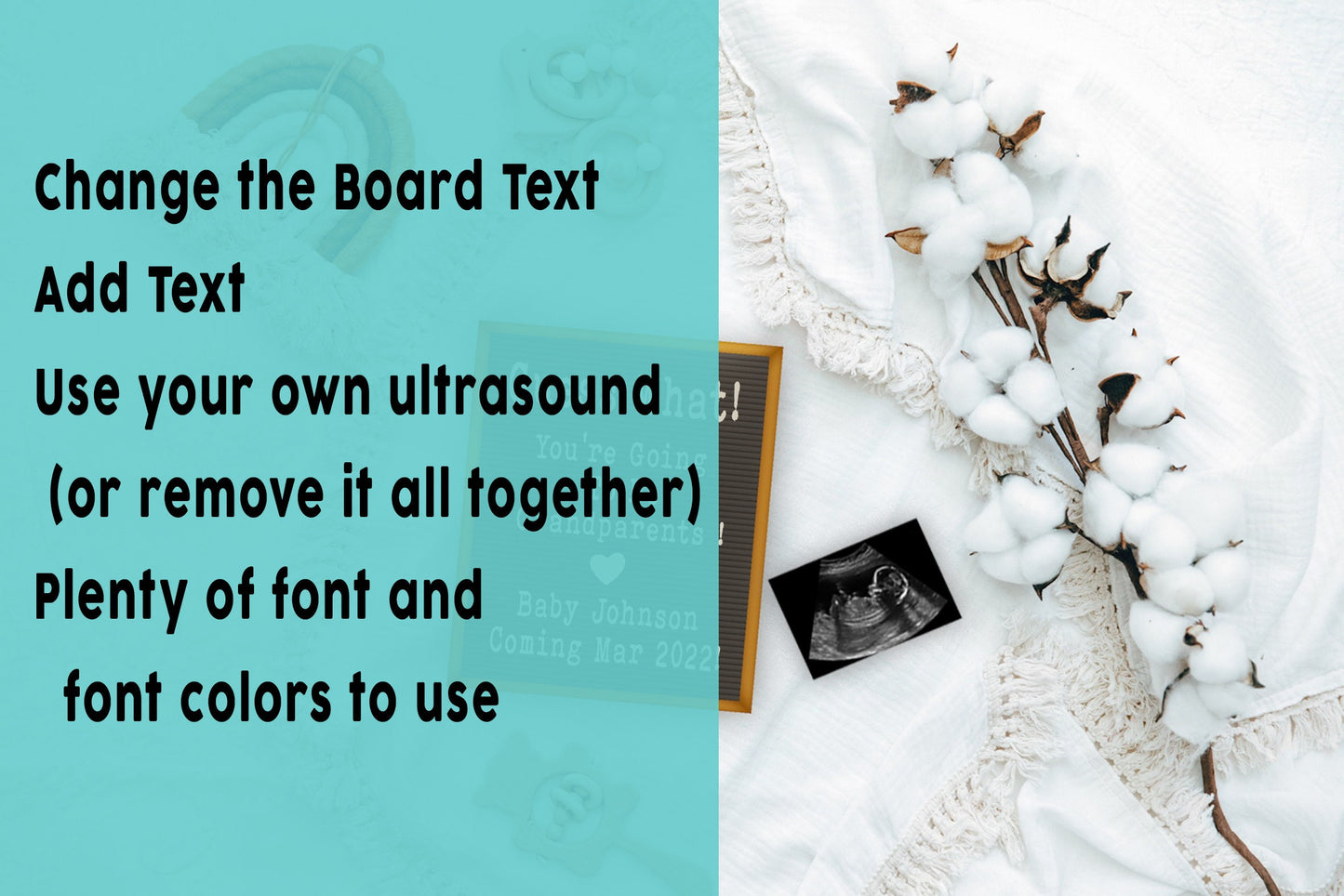 Editable Pregnancy Announcement Grandparents, Personalized Pregnancy Reveal, neutral digital pregnancy announcement