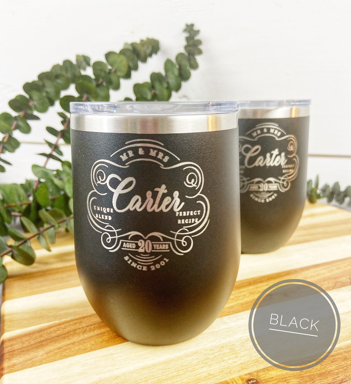 Anniversary Gift For Couples, Personalized Stainless Steel Wine Tumbler Set, Tin Anniversary gift, 10th Anniversary Gift
