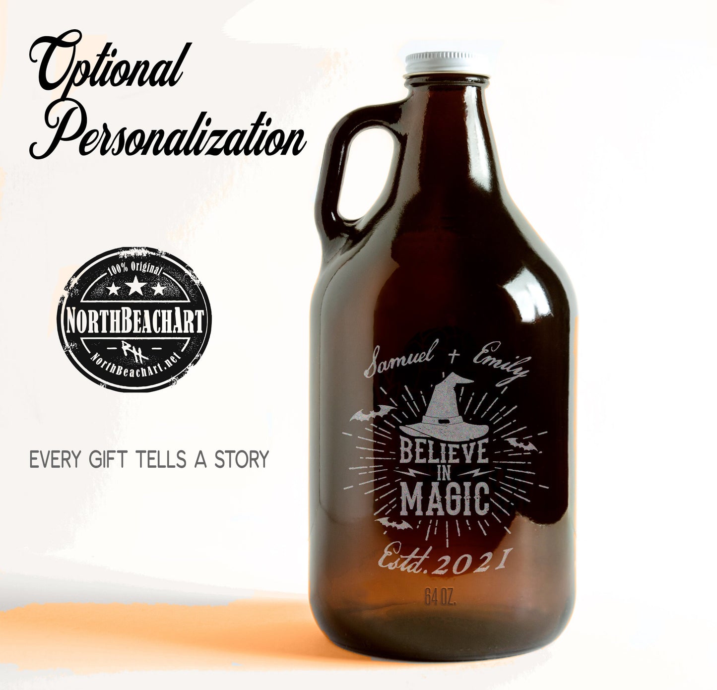 Halloween Wedding Couples Gift, Mr Mrs Halloween Gift, Personalized Halloween Growler
