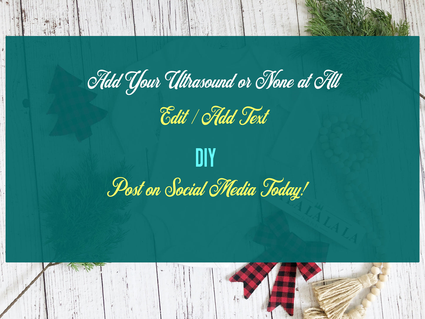 Digital Christmas Pregnancy Announcement for Social Media or Emailing to Family, You Edit Digital Pregnancy Announce, FaLaLaLaLa