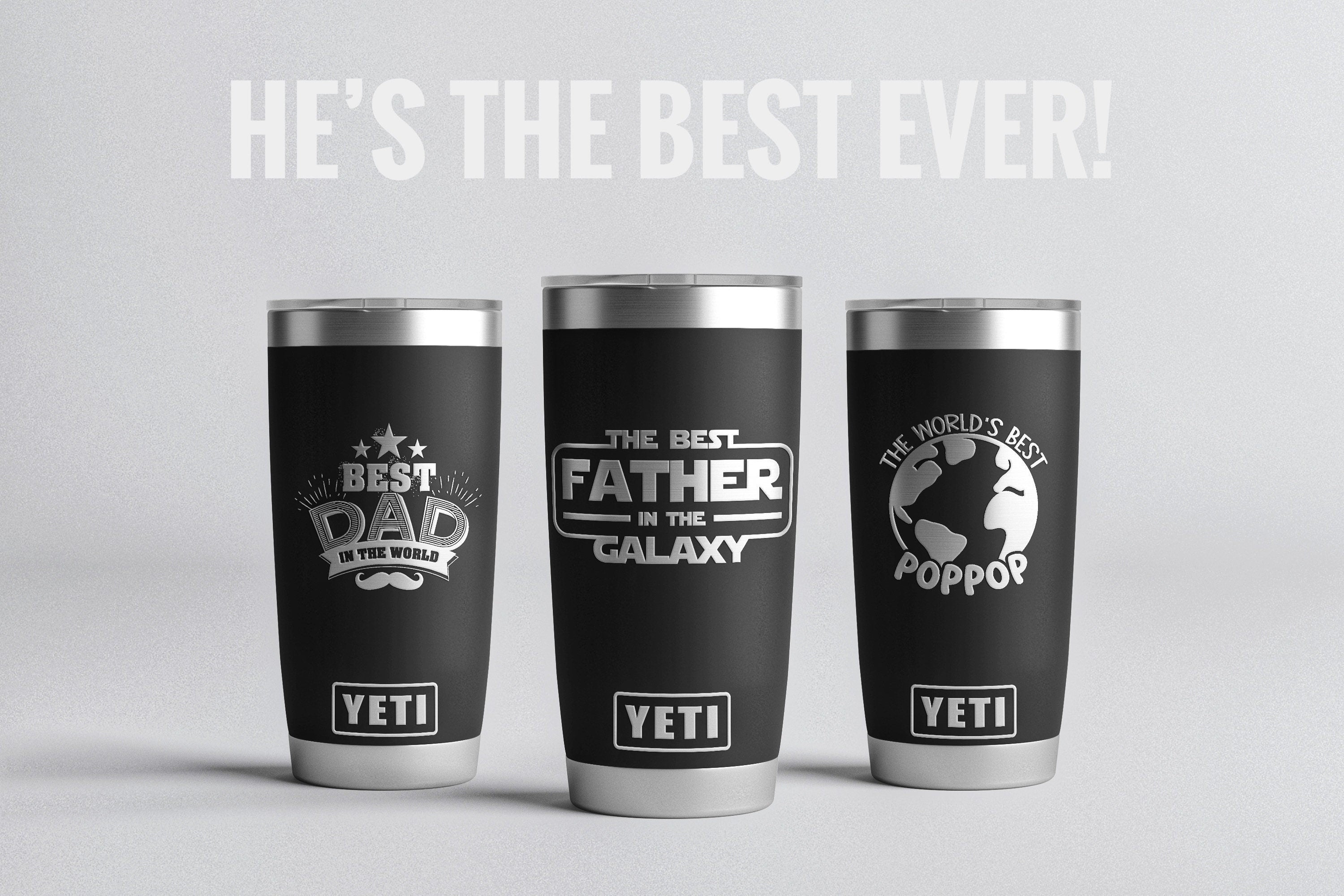 Best Papa Ever Engraved Father's Day Grandpa YETI Rambler Tumbler