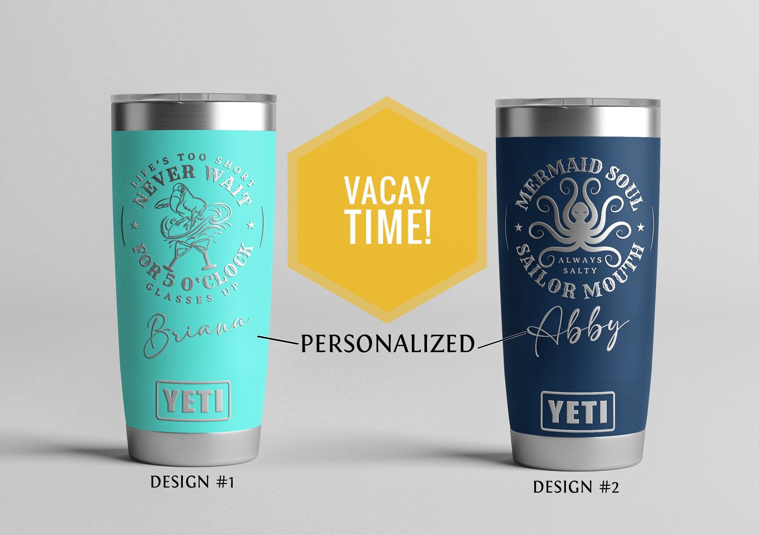 Personalized Custom Engraved YETI® 20oz Tumbler or Polar Camel 20oz Tumbler  Anchor Design Lake Beach Boat Capitan First Mate Skipper AO1 