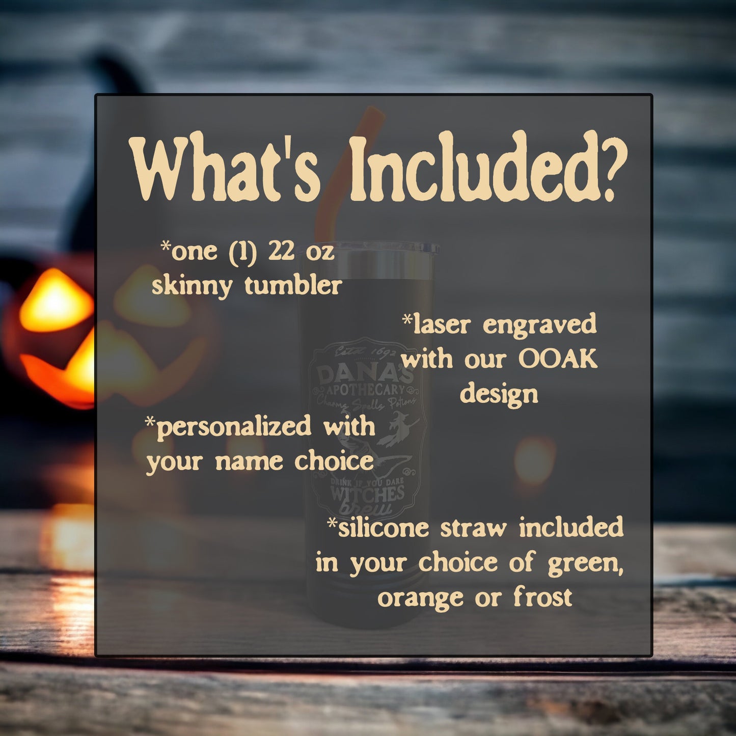 Personalized Pumpkin Juice Halloween Skinny Tumbler, The Perfect Trick-Or-Treat Tag Along