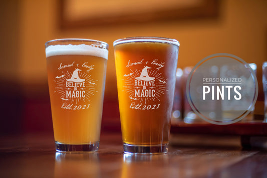 Believe In Magic! Personalized Couples Barware