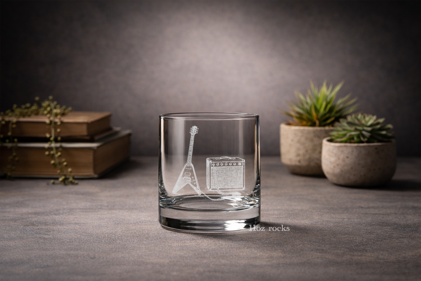 Guitar Musician Flying-V Glasses | Engraved Wine, Whiskey, Beer & Tea Glassware for Music Lovers