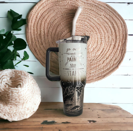 Go Out And Paint The Stars! 40oz Ombre Travel Tumbler