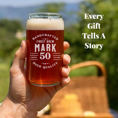 Personalized Beer Can Glass, Birthday, Sandblasted Custom Barware,  Fathers Day, Corporate, Dad, For Him, Custom Groomsmen Gift,