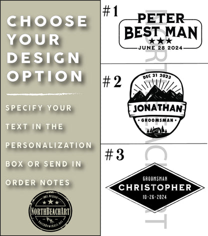 Personalized Groomsman Beer Can Glass, Laser Engraved 16oz Pint