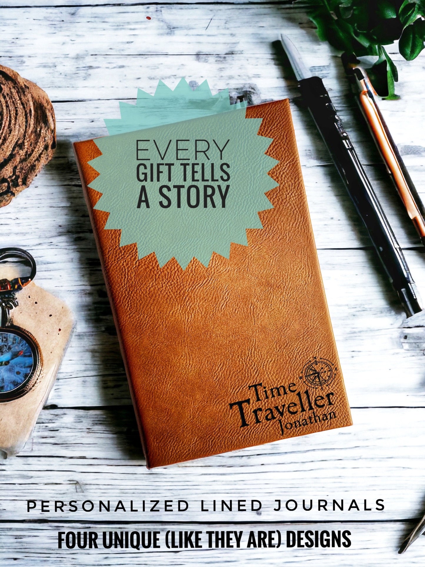 Genealogist Gift, Time Traveler, Genealogy Journaling, Personalized Diary Journal, Family Tree