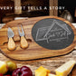 Personalized Wood Slate Cheese Board Set | New Home Gift | Realtor Closing Present | Housewarming Gift