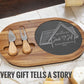 Personalized Wood Slate Cheese Board Set | New Home Gift | Realtor Closing Present | Housewarming Gift