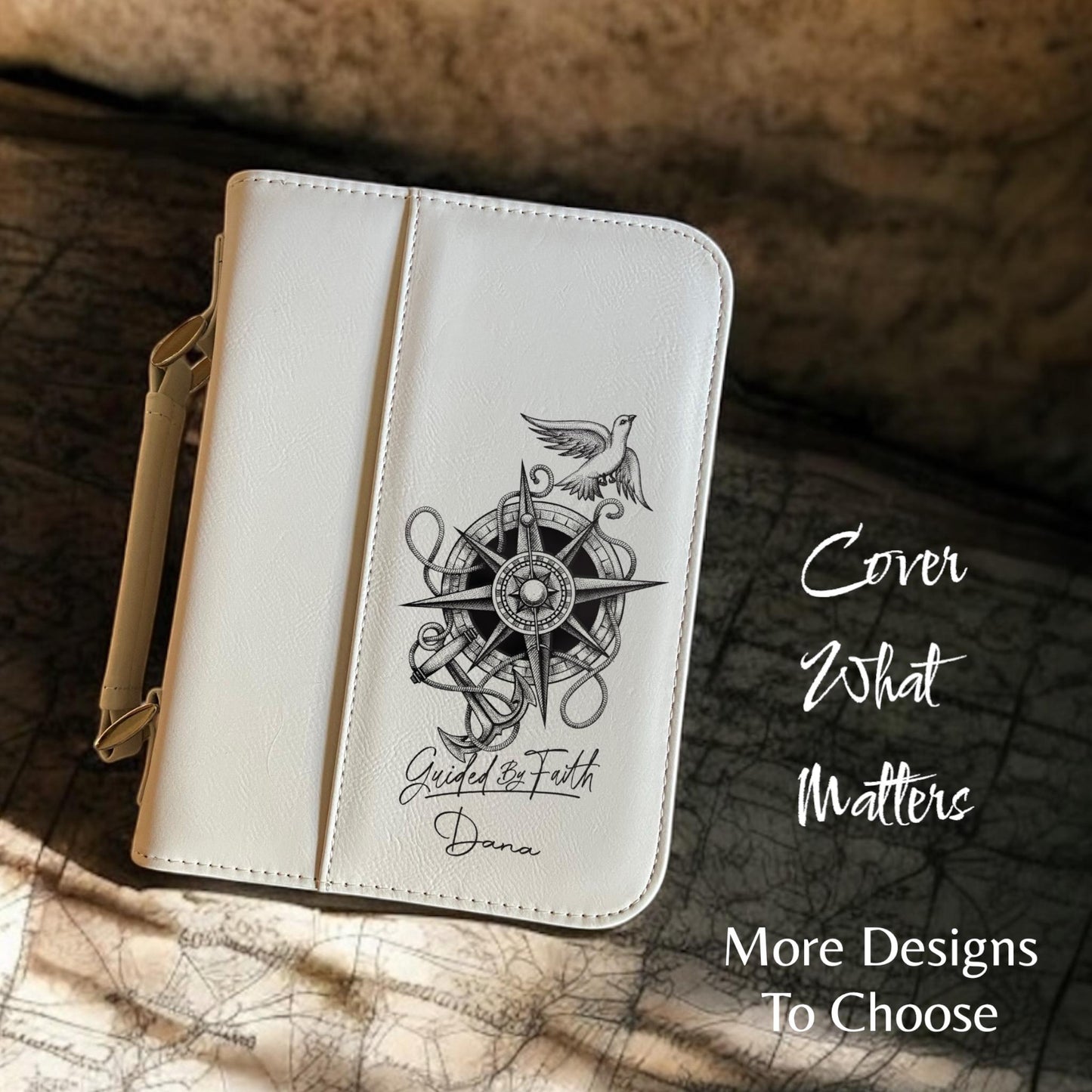 Personalized Vegan Leather Bible Cover: Engraved Faith Gift