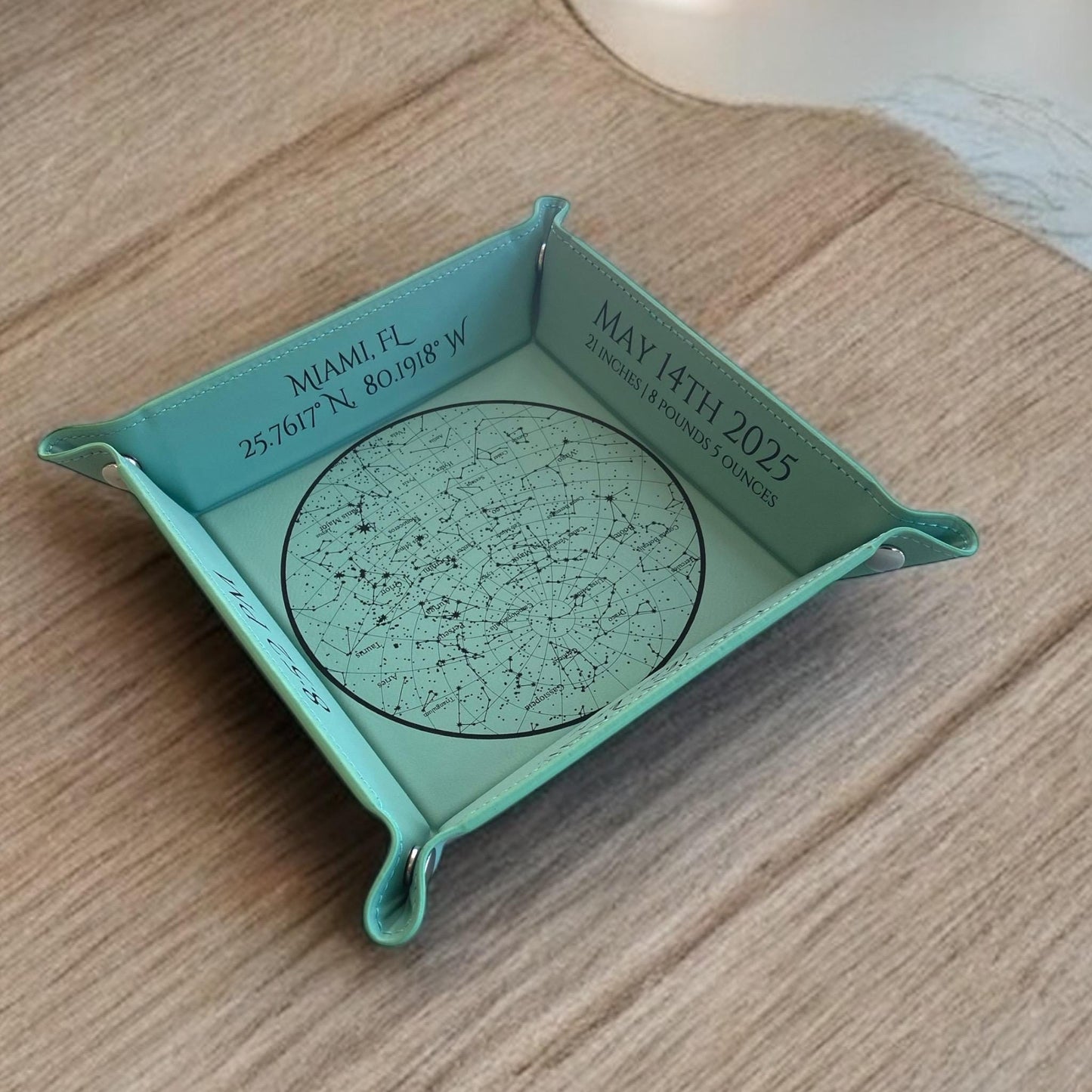 Personalized New Baby Stats Celestial Star Map Snap Tray gift, Newborn keepsake, Custom nursery decor, Engraved snap tray