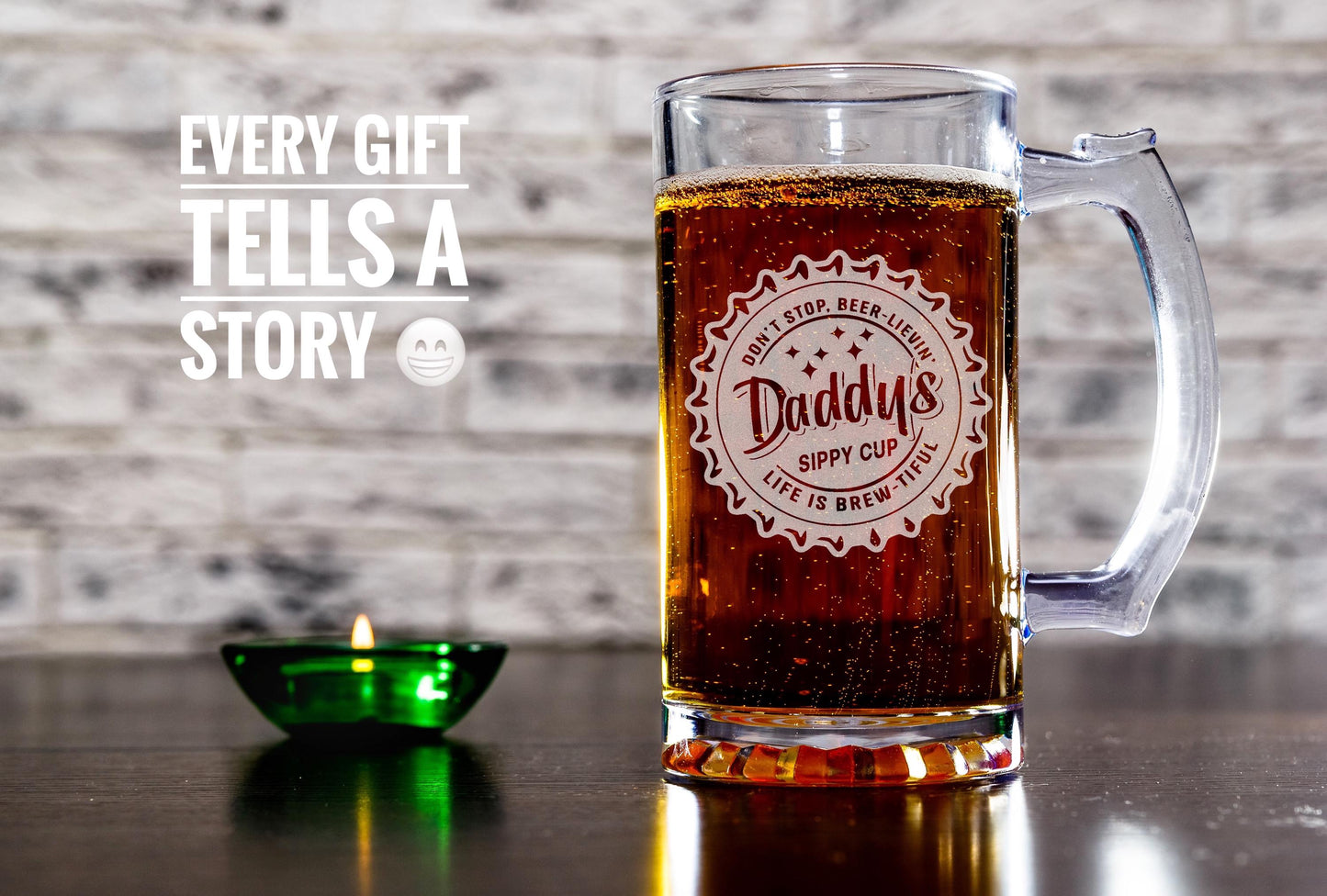 Fathers Day Gift for Dad, Personalized Engraved Gift, Dad Gift, Custom 25oz Glass Mug, Dad Sippy Cup