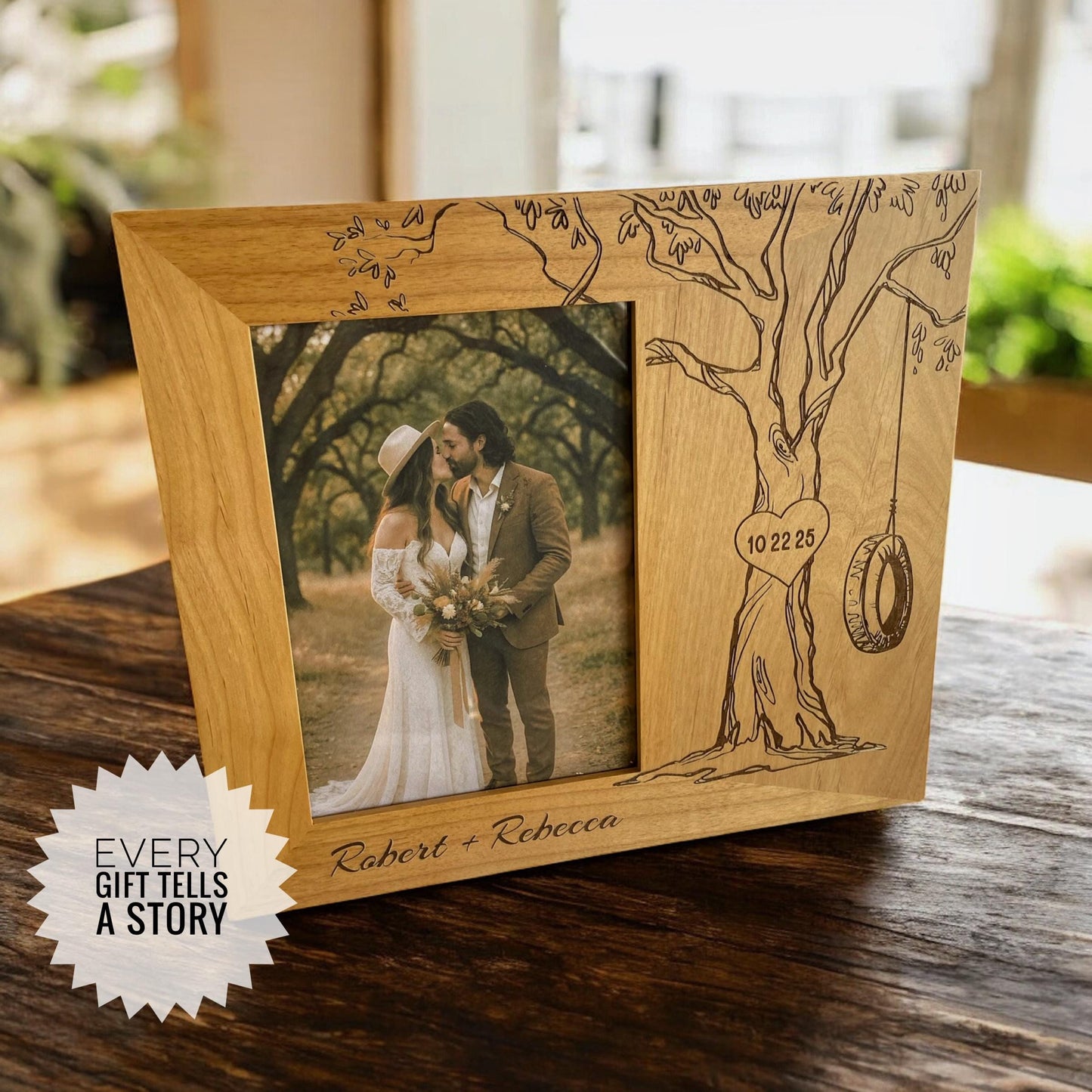 Personalized Wedding Gift, Wedding Picture Frame Wood, Custom Wedding Gift, Wedding gifts for couple, Engraved Photo Frame