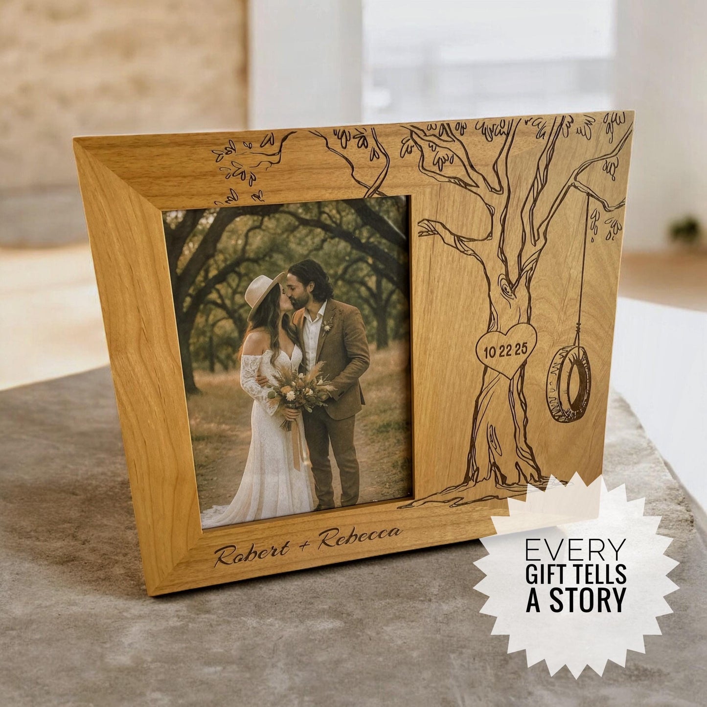 Personalized Wedding Gift, Wedding Picture Frame Wood, Custom Wedding Gift, Wedding gifts for couple, Engraved Photo Frame