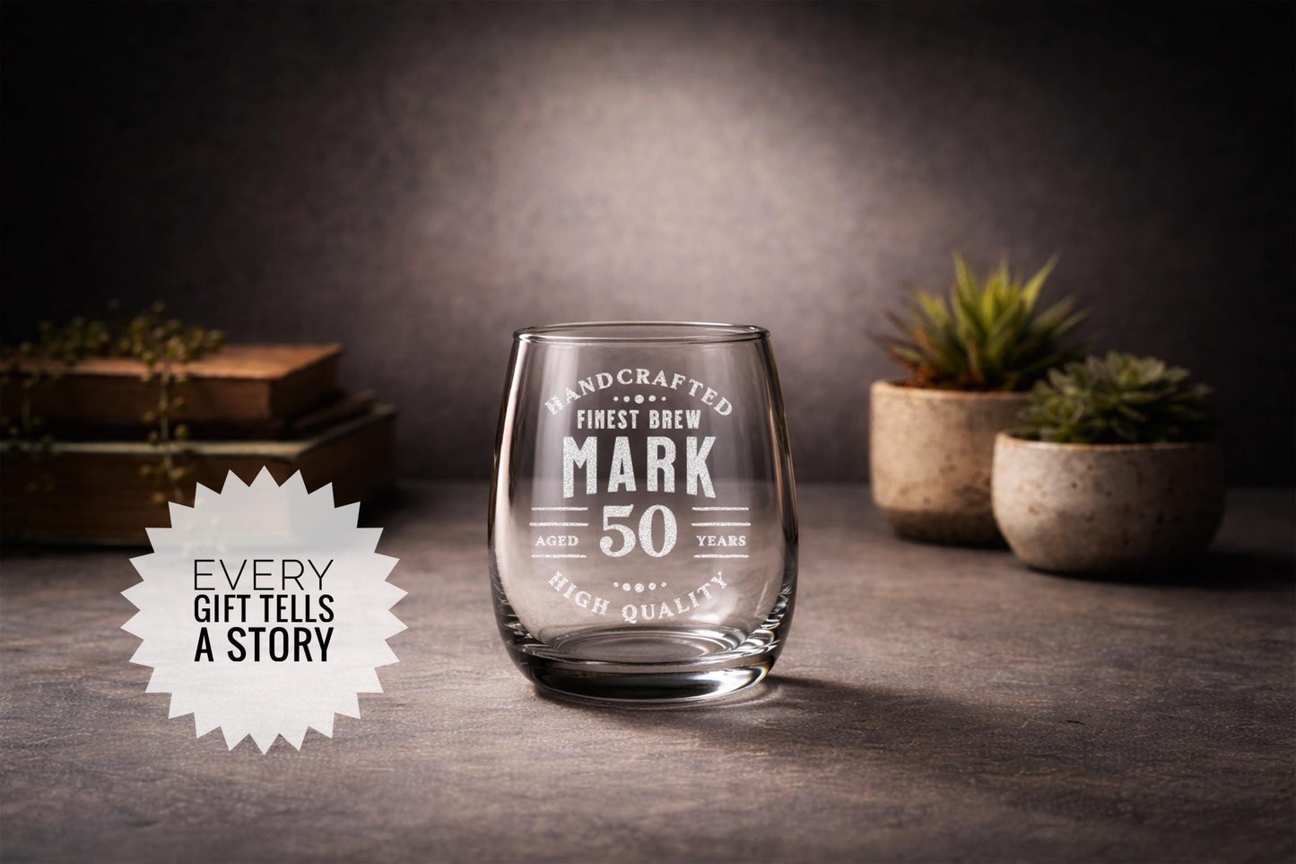 40th Birthday Personalized Glass Milestone Gift