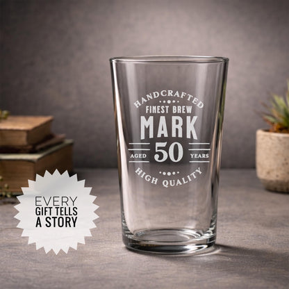 50th Birthday Personalized Glass Milestone Gift