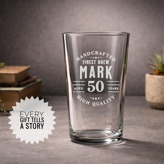 50th Birthday Personalized Glass Milestone Gift
