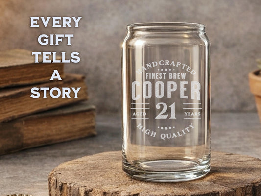 21st Birthday Personalized Glass Milestone Gift