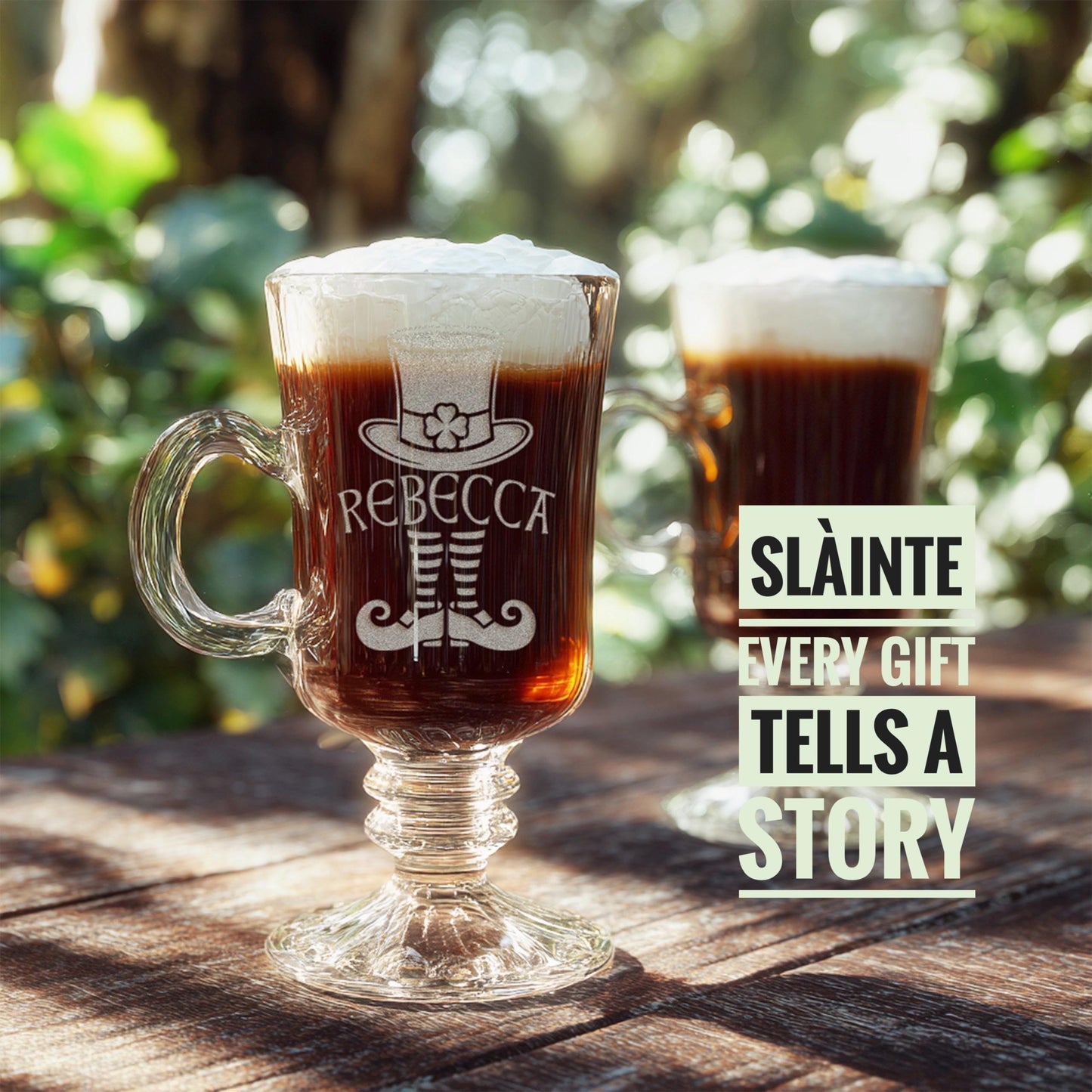 Personalized Irish Coffee Mug | Custom Engraved Glass