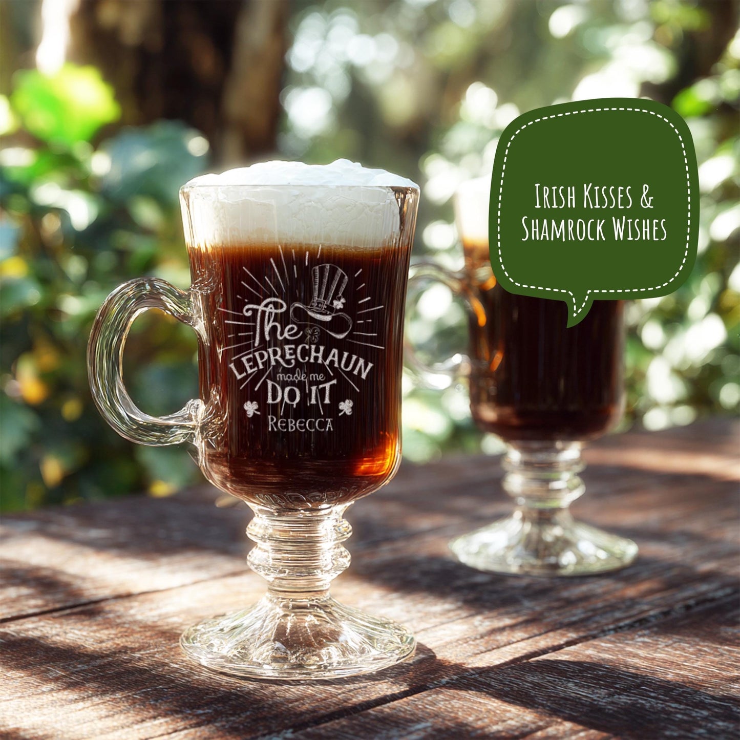 Personalized Irish Coffee Mug | Custom Engraved Glass