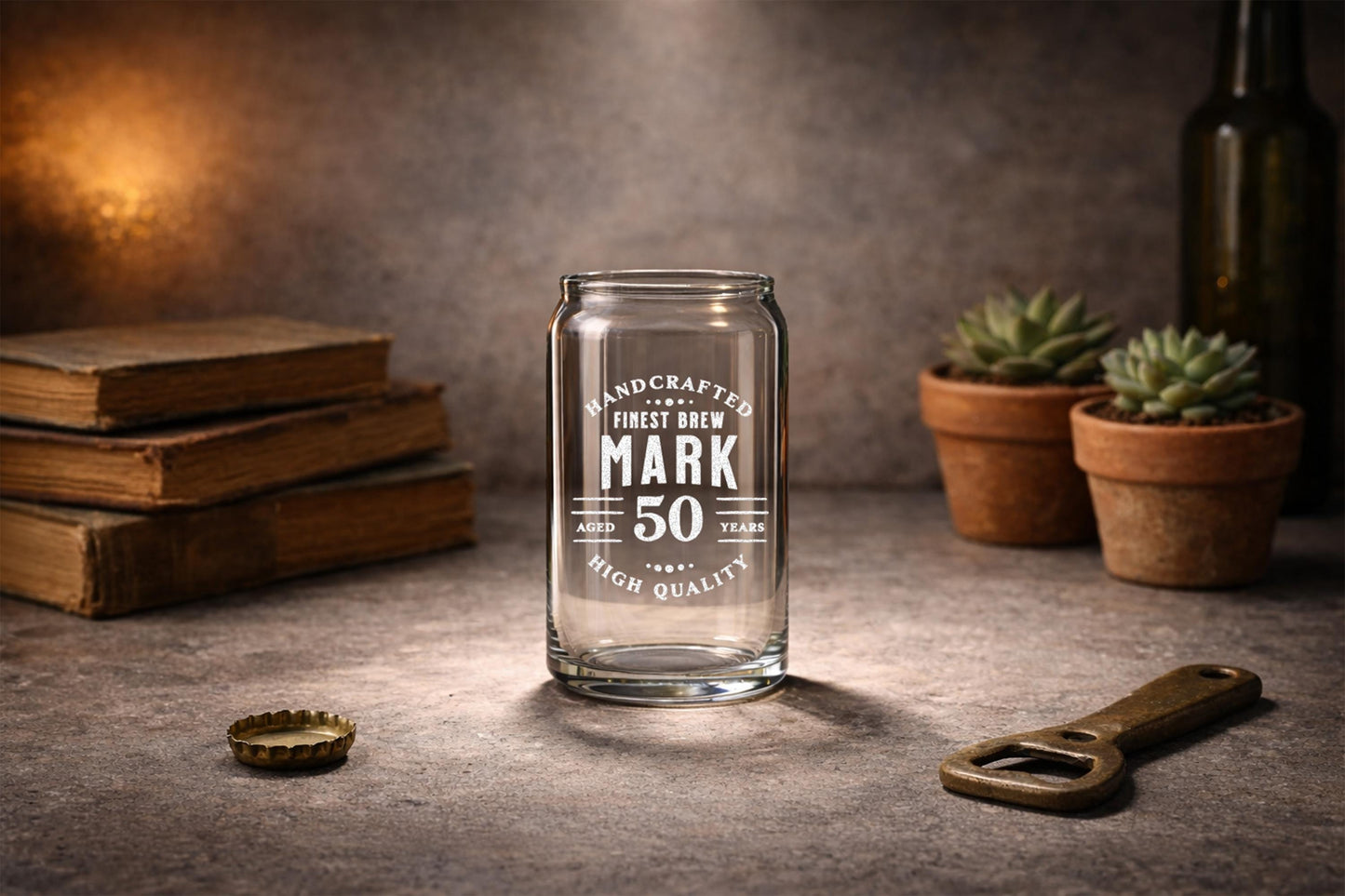 50th Birthday Personalized Glass Milestone Gift