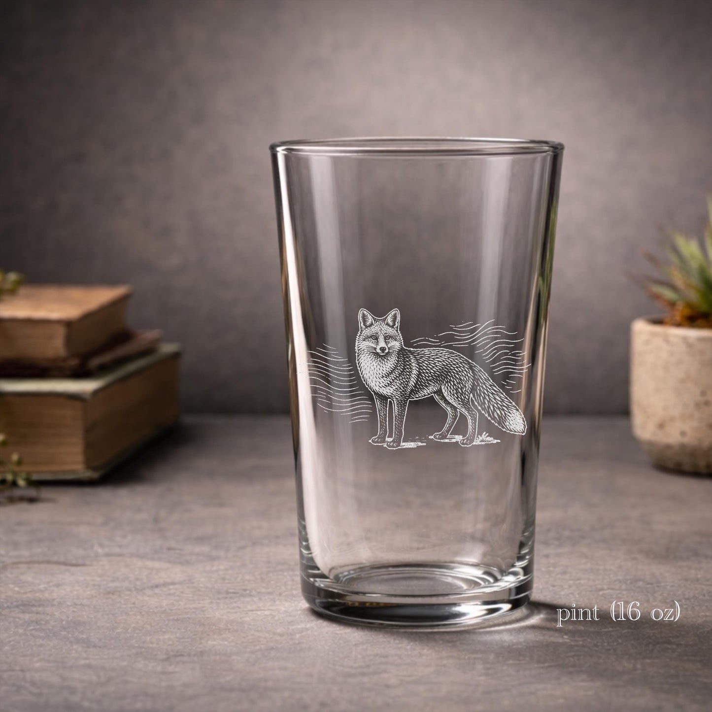 Fox Glass  | Woodland Fox Engraved Glass - Personalized Forest Themed Gift - Drinkware Glasses for Nature & Outdoor Enthusiasts