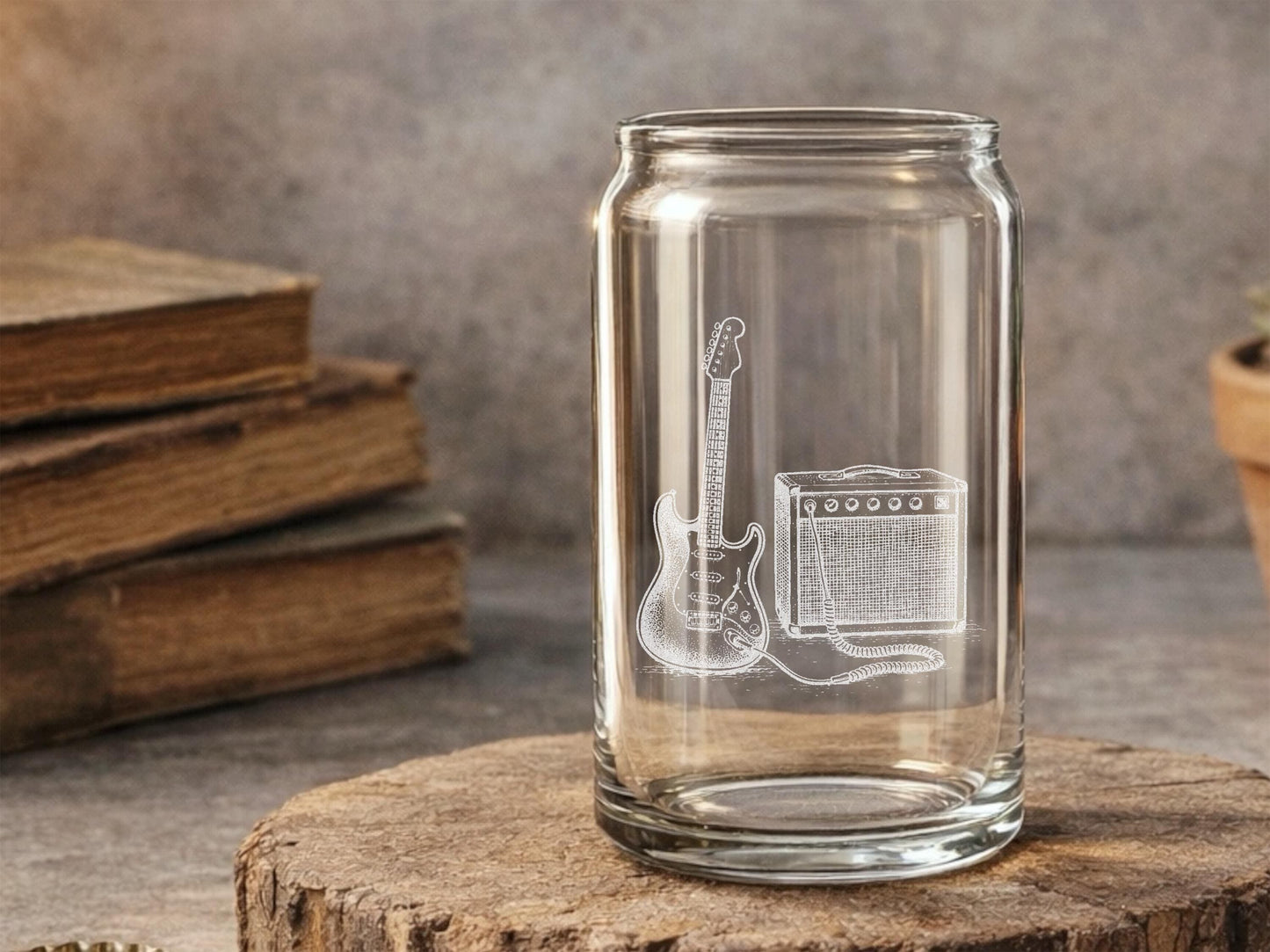 Guitar Musician Glasses | Engraved Whiskey, Wine & Beer Glassware for Music Lovers - Perfect Gift for Guitarists