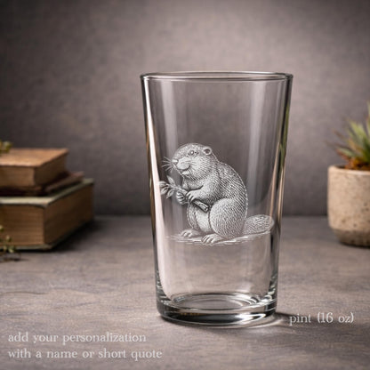 Woodland Beaver Glass Barware