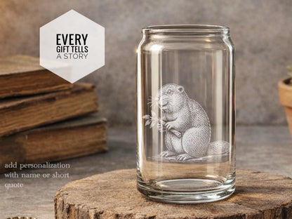 Woodland Beaver Glass Barware